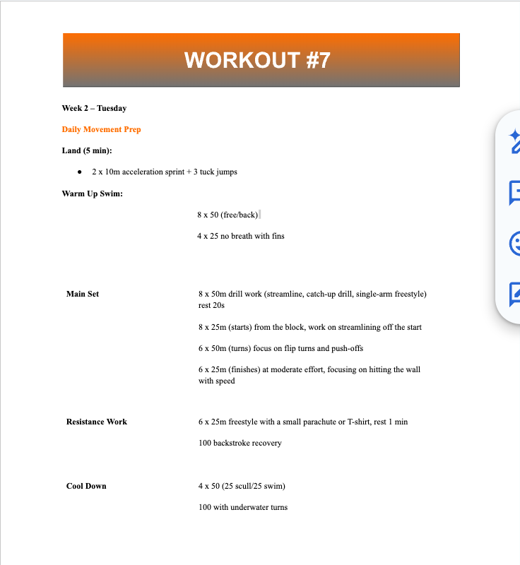 20-Week Swim Season Plan for High School Teams (Novice) – Sprint & Power Focus